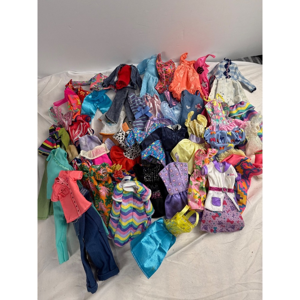Large lot Barbie Doll Clothes Lot Mixed Fashion Outfits Dresses Vintage Modern